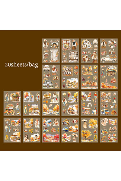 Choice S23643-3 4 أنماط 20 ورقة/كتاب ملصقات مقطوعة بنمط السفر، مثالية لصنع كت...