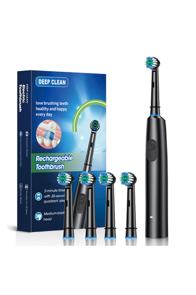 Choice فرشاة أسنان كهربائية دوارة قابلة لإعادة الشحن من هومفيش، سوداء اللون، ...