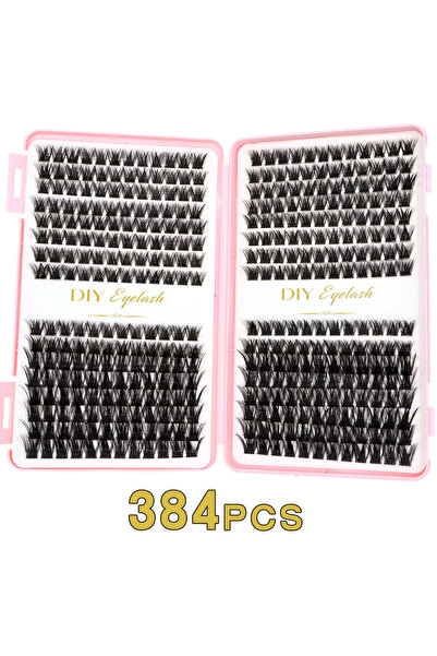 Choice JMS19 DIY Home Eyelash Extension Kit 384 Clusters of Faux Lashes for T...