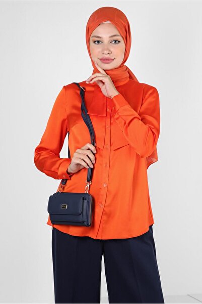 Alvina Σατέν μπλούζα με κουμπιά - 43867