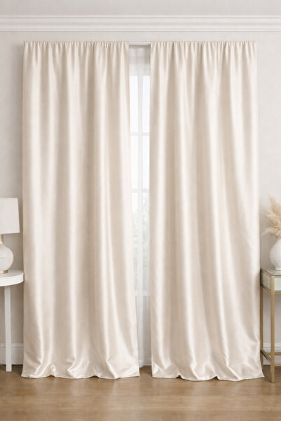 ömer ilhan saten güneşlik perde krem güneşlik tülün altına uygun krem güneşli...