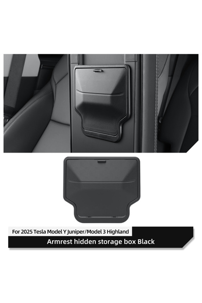 Choice صندوق تخزين مخفي أسود اللون لمسند ذراع سيارة تسلا موديل Y جونيبر/إطلاق...