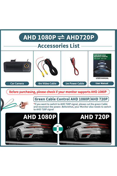 Choice كاميرا رؤية خلفية للسيارة AHD 1080P-AHD 720P بزاوية رؤية 170 درجة، تعم...