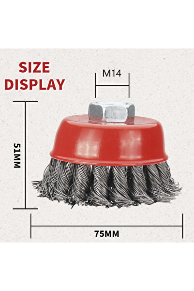 Choice فرشاة قرصية سلكية فولاذية ملتوية بقطر 75 مم من نوع SI FANG M14 لإزالة ...