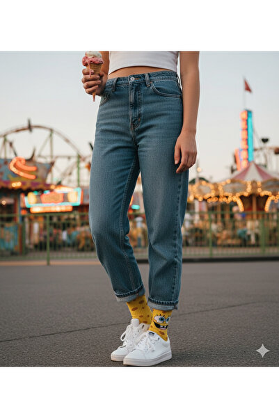 AL Bİ 90LIK جوارب قطنية منقوشة بشخصيات سبونج بوب