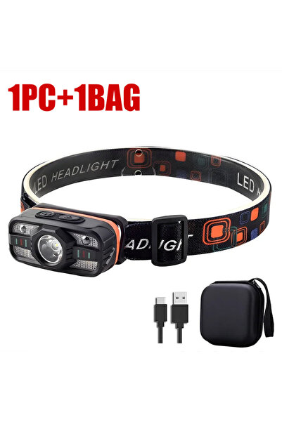 Choice مصباح رأس LED قابل لإعادة الشحن عبر منفذ USB، مزود ببطارية مدمجة و6 أو...