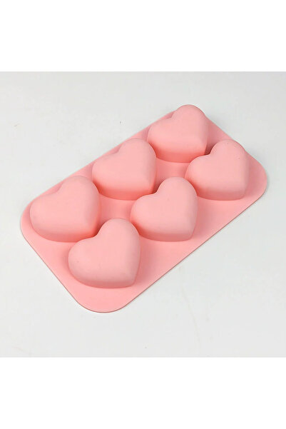 Choice قالب سيليكون وردي على شكل قلب بستة تجاويف لعيد الحب، قالب خبز، حلوى شو...
