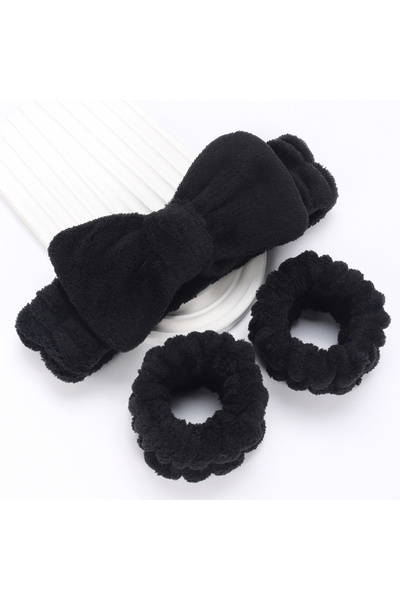 Choice 05 3 مجموعة سبا: ربطة رأس، ربطة معصم، لغسل الوجه، منشفة مكياج من الألي...