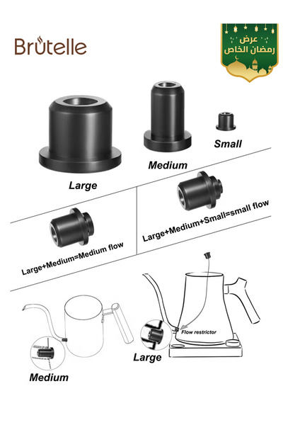 Brutelle V60 Kettle Water Flow Controller – Pour Over Coffee Flow Regulator f...