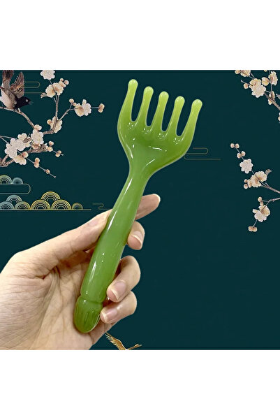 Choice مدلك رأس بخمسة مخالب من الراتنج الأخضر للجسم والرأس وفروة الرأس، أداة ...