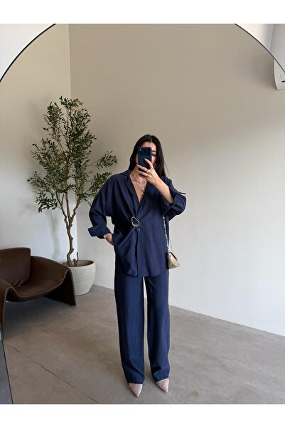 Bade Butik Blue gold buckle pantsuit