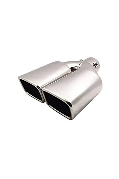 Choice Silver Straight Exhaust Tip Universal Double Outlet Nozzle Rear Muffle...