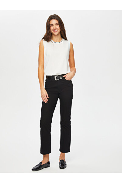 Faik Sönmez B00032 - Black Regular Waist Straight Cut Jeans