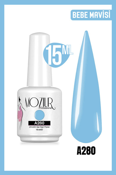 MOZIUR Kalıcı Oje Uv Led A280 (MAVİ SERİSİ) 15ml