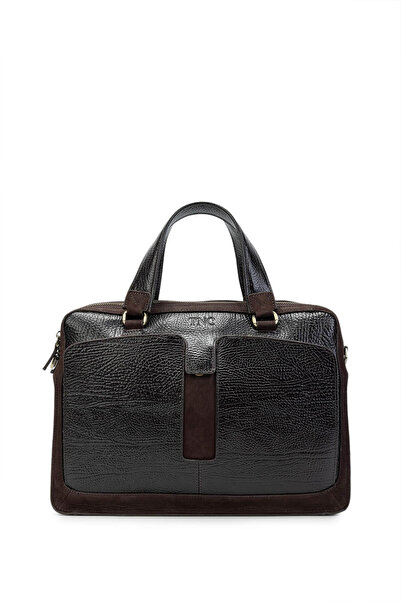 Tamer Tanca Genuine Leather Men's Briefcase - Brown