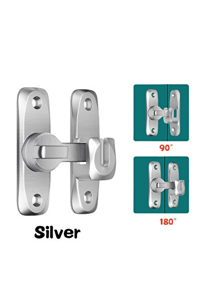 Choice Silver Heavy Duty Barn Door Lks,Sliding Door Latch,Anti-theft Buckle,D...