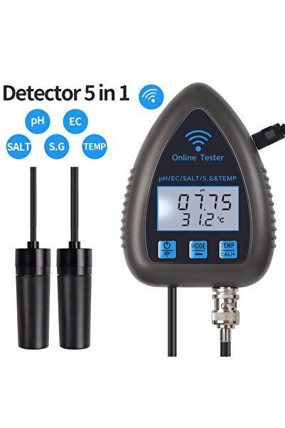 Choice جهاز مراقبة جودة المياه تويا واي فاي 5 في 1، طراز 1، مزود بخاصية قياس ...