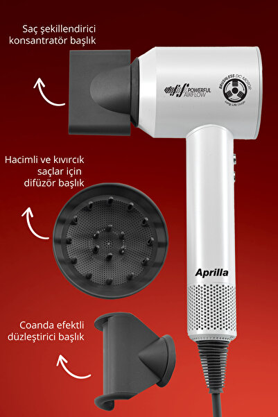 Aprilla مجفف شعر AHD 2160 باللون الأبيض