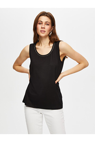 Faik Sönmez Women's Collar Chain Stripe Detailed Undershirt 25Yb00024-3