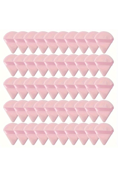 Choice مجموعة إسفنجات بودرة مثلثة الشكل مكونة من 25 قطعة - لون وردي - إسفنجات...