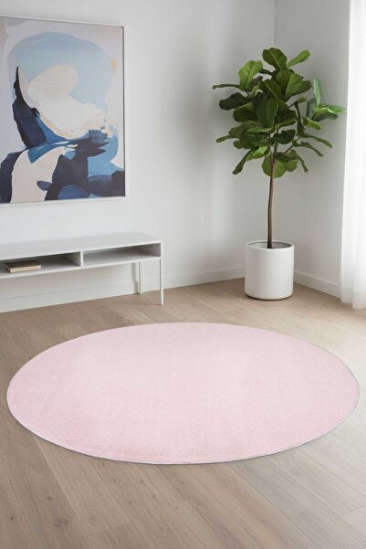 Valery Home Vl Oval Comfort Overlocked Plush Runner Rug Pink