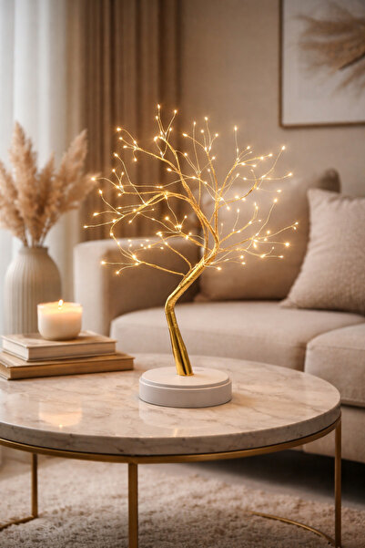 Buffer ® Masaüstü Peri Ağaç LED Lamba – Gün Işığı Rengi, 3 Kademeli Işık Ayar...