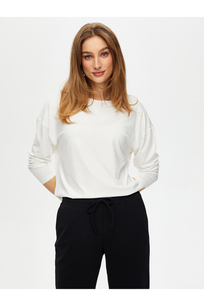 Faik Sönmez Women's Round Neck Long Sleeve T-Shirt Faik Sönmez