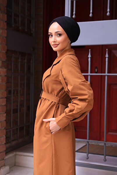 Esre Store Tesettür Trençkot Camel