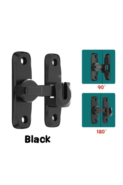Choice Black 90/180 Degree Flip Door Lk Home Security Sliding Door Latch Smal...