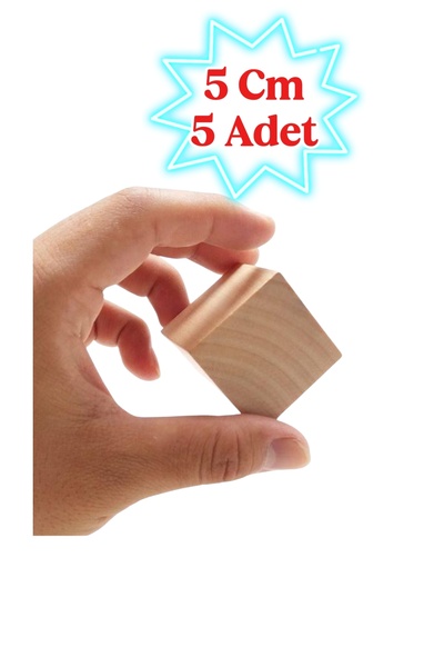 iDekor (5cm) Ahşap Küp - DIY Sanat ve Hobi Projeleri biblo yapımı -A kalite