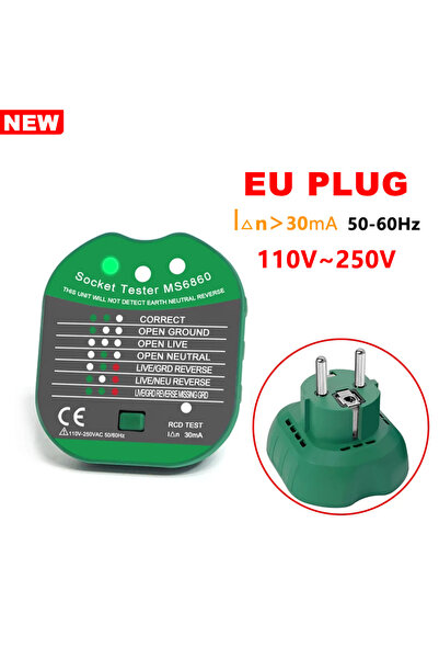 Choice جهاز اختبار التيار الكهربائي 30 مللي أمبير بمقبس أوروبي، كاشف التيار ا...