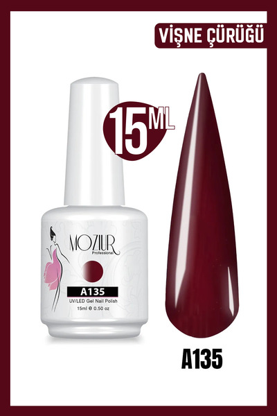 MOZIUR Kalıcı Oje Uv Led A135 (BORDO SERİSİ) 15ml