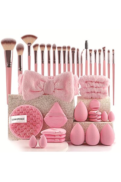 Choice pink 40pcs 40 Pcs Beauty Makeup Tool Combo Set Face Wash Makeup Puff F...