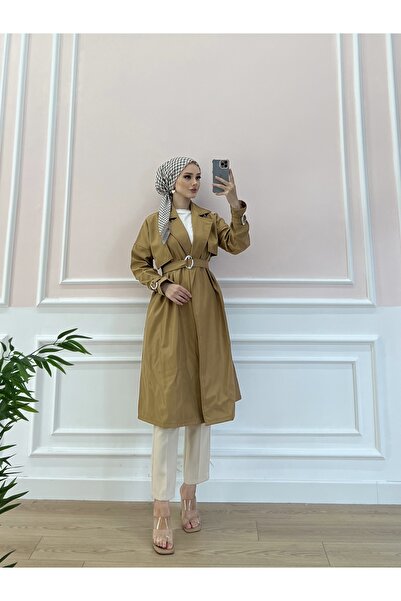 Esre Store Tesettür Trençkot Camel