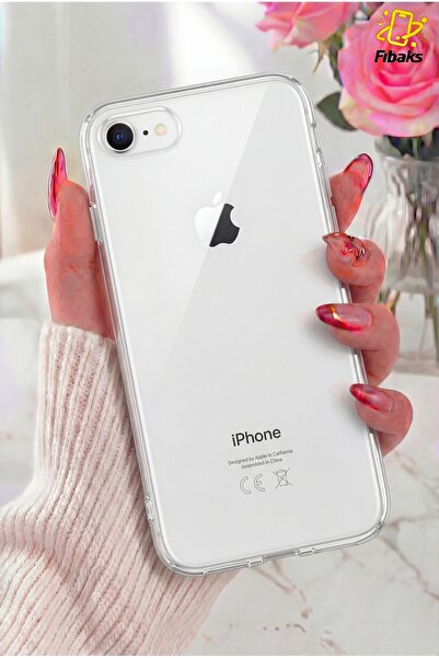 Fibaks iPhone 7/8/SE Kılıf Kamera Korumalı Yumuşak Şeffaf Ince Süper Silikon