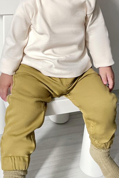 Breeze Erkek Çocuk Pantolon Bağcıklı Beli Paçası Lastikli 1.5-5 Yaş, Haki Yeşil