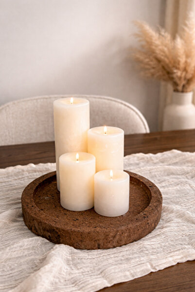 mugustone Mugu Terra Round Natural Stone Decorative Tray 22 cm |   Candle & C...
