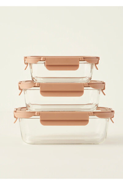 Bella Maison Set de recipiente din sticlă Terra din 3 piese, bej