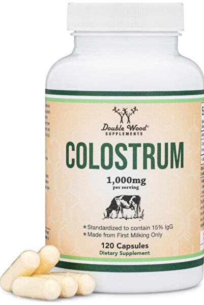DOUBLE WOOD Colostrum 120 Capsules, 1,000mg per Serving (Bovine Colostrum Pow...