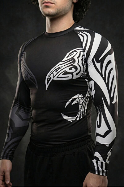 Stylovi Darkwave Premium Siyah Uzun Kollu Spor Erkek Compression Body – Fitne...