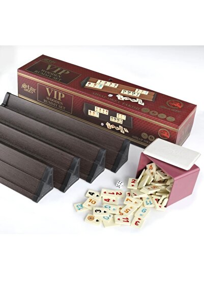 Star Vıp Ahşap Okey Takımı Orta Boy - Koyu Renk