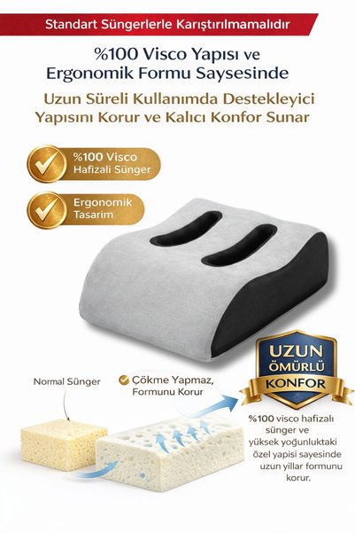 Generic Brand Orthopedic Visco Foot & Leg Elevation Pillow and Circulation Foot Rest Below Knee Visco Pillow