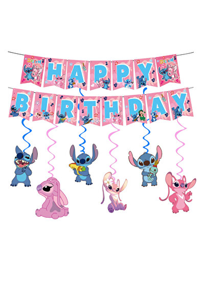 Miniso مجموعة هدايا للأطفال البنات بتصميم ليلو وستيتش، 7 قطع، لون وردي، من JD...