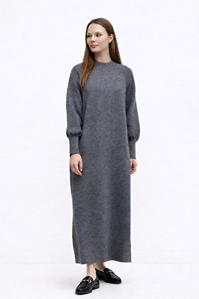 QANU Lamia Triko Elbise Gri