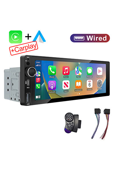 Choice Wired-691-0-R IPS 6.9 Inch 1Din Wireless Or wired Carplay Android Auto...