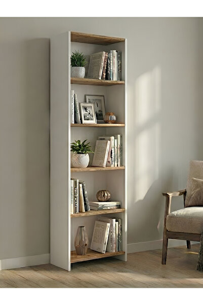 Moniev Kids 5 Raflı Kitaplık Ofis Dolabı Çok Amaçlı Dolap Mutfak Dolabı