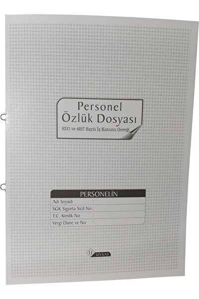 UYSAL Personel Özlük Dosyası 22 X 31 Cm(omega Dikiş) 25 Li Paket