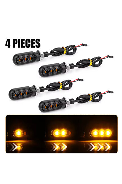 Choice 4 قطع من إشارات الانعطاف للدراجات النارية، لون دخاني لؤلؤي، 2/4 قطع، 3...