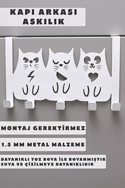 3art Metal Metal Amerikan Kapı Arkası Askılık - Dekoratif Demir Banyo Askısı