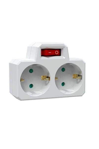 Choice محول مقبس مزدوج أبيض اللون، قطعتان، مزود بمفتاح تشغيل/إيقاف، متوافق مع...